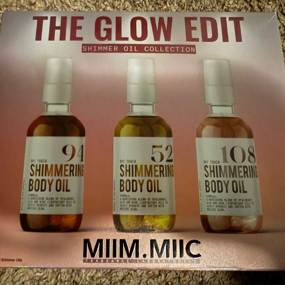 New in box Miim Miic Glow Edit 3 body oil set 94 52 108